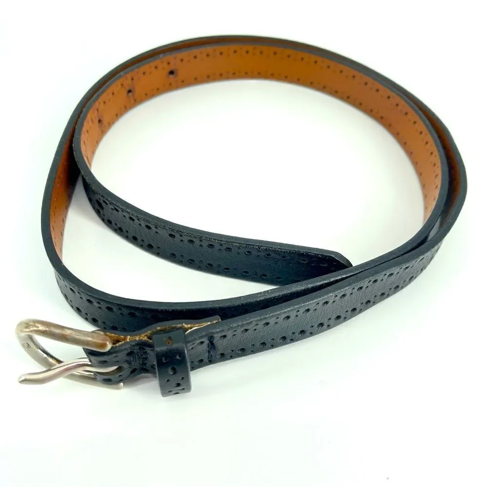 Banana Republic Women’s Black Genuine Italian Leather 184731 Skinny Belt Large